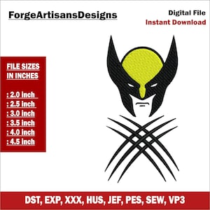Superhero Embroidery Design File, Compatible with All Embroidery Machines - Pick Your Hoop Size - Xman - 6 Sizes - 8 Formats