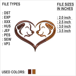 Dog Heart Embroidery Design: Pet Machine Embroidery (Digital Download)