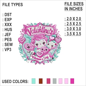 Valentine Embroidery Designs / Happy Valentines Day Embroidery Design / Valentines Day Machine Embroidery File / Valentines Embroidery