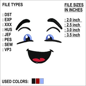 Retro Groovy Smile Face Embroidery design, vintage smile face machine embroidery design, 4 sizes, instant download.