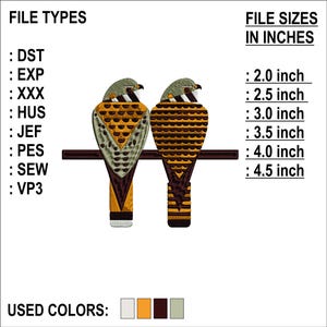 Falcon - Bird of Prey -A Romantic Era - Hunting - Machine Embroidery Design - 6 Sizes - 8 Formats