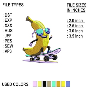 Banana Embroidery Machine Pattern, Fruit Theme Embroidery Design, Realistic Banana Embroidery Digital Files, Embroidery Pattern For Napkins