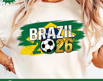 brazil soccer png,Brazil 2026 Soccer Shirt PNG, Brasil Football Design, World Cup Graphic, Brazil Flag Tee Design, Sports Fan Print