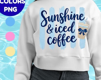 pngs zonneschijn en ijskoffie, Coquette Summer Vacation-shirtsublimatieontwerp