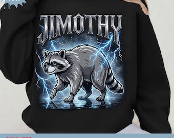 jimothy raccoon,Jimothy Raccoon Metal Shirt, Heavy Metal Trash Panda Tee, Electric Lightning Animal Graphic, Funny Raccoon Gift