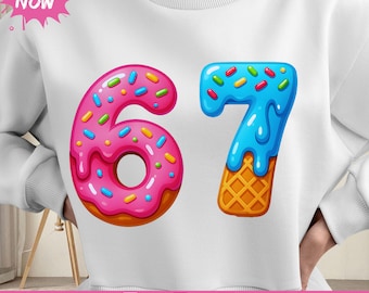 67 ice cream drip png,Six Seven Ice Cream Png, Six Seven 67 Meme Png, Gen Alpha Trend Png, Gen Z Png, Meme 67 Funny Number Png