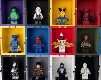 Minifigure Display, Stackable, Interlocking, Display Shelf, Collectables, Miniature, Toys, Gift
