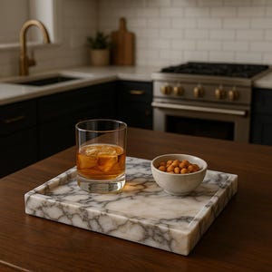 12&quot; (30 cm) large marble serving bowl, natural calacatta viola marble,serving bowl, curved bowl,Rectangular Marble Tray,Marble Organize