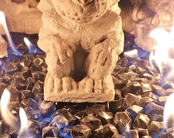 Fire Pit Gargoyle made with refractory cement for using over and over