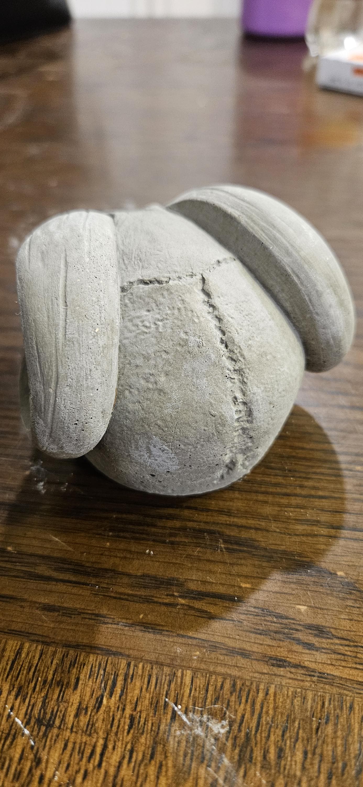 Hand poured refractory cement Fire Pit Curved Horn Demon Skull