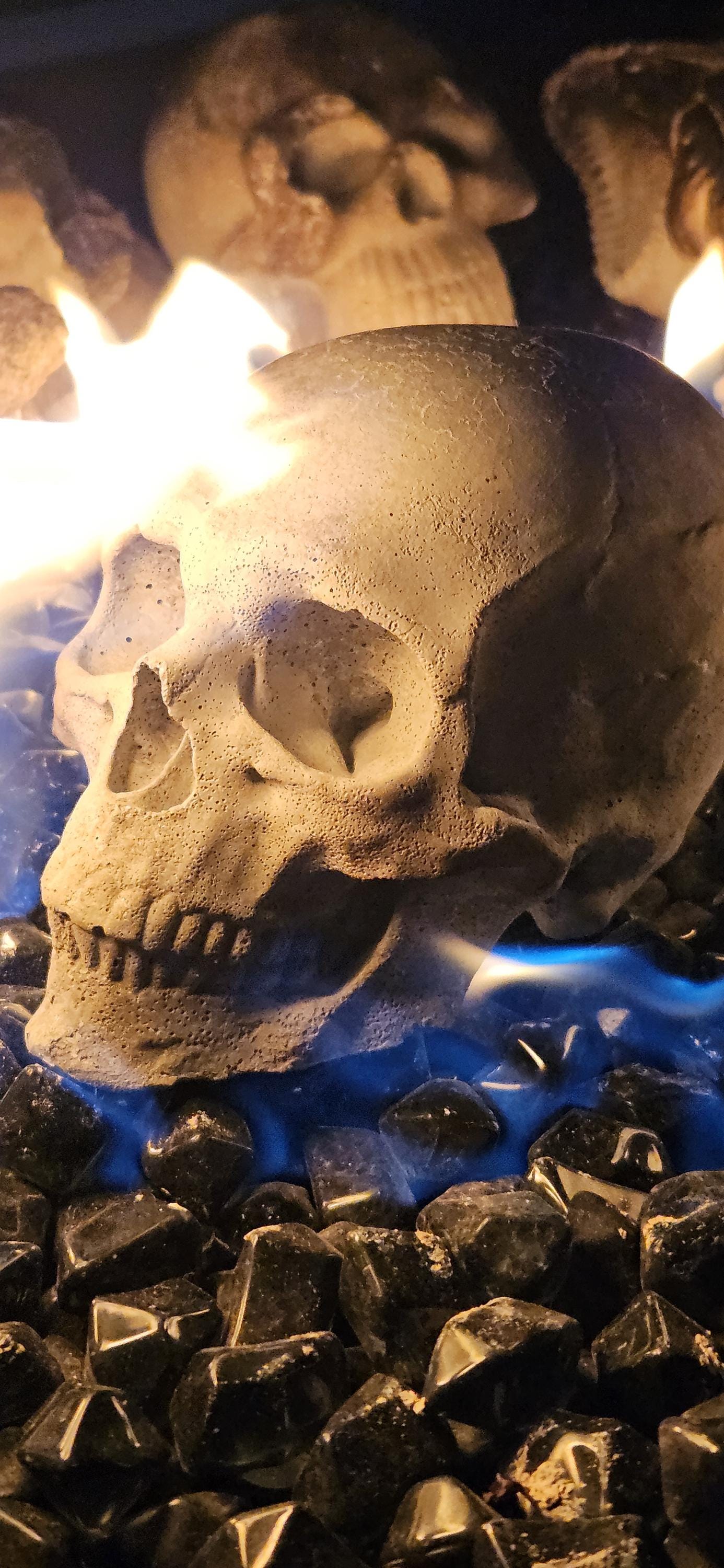 Hand poured refractory cement Fire Pit Skull