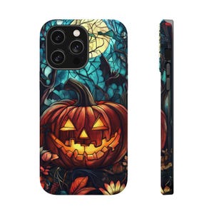 Halloween Stained glass Iphone case 16 15 14 13 12 11 pro max ,MagSafe Compatible Tough Case, Gift for Her, phone case, Samsung s2