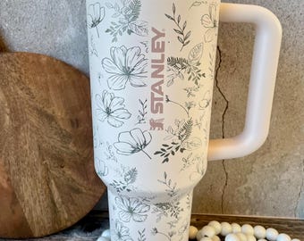 40oz Floral Engraved Protour Stanley