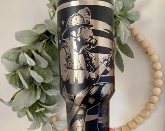 40oz Firefighter Engraved Protour Stanley