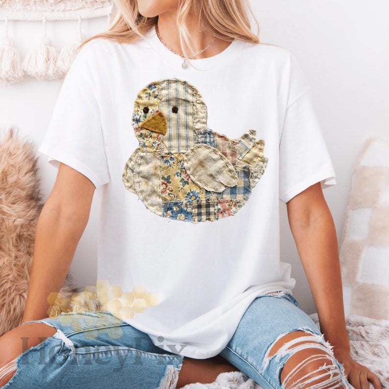 Faux Patchwork Easter Chick Png, Handmade Fabric Chick Png, Quilted ...