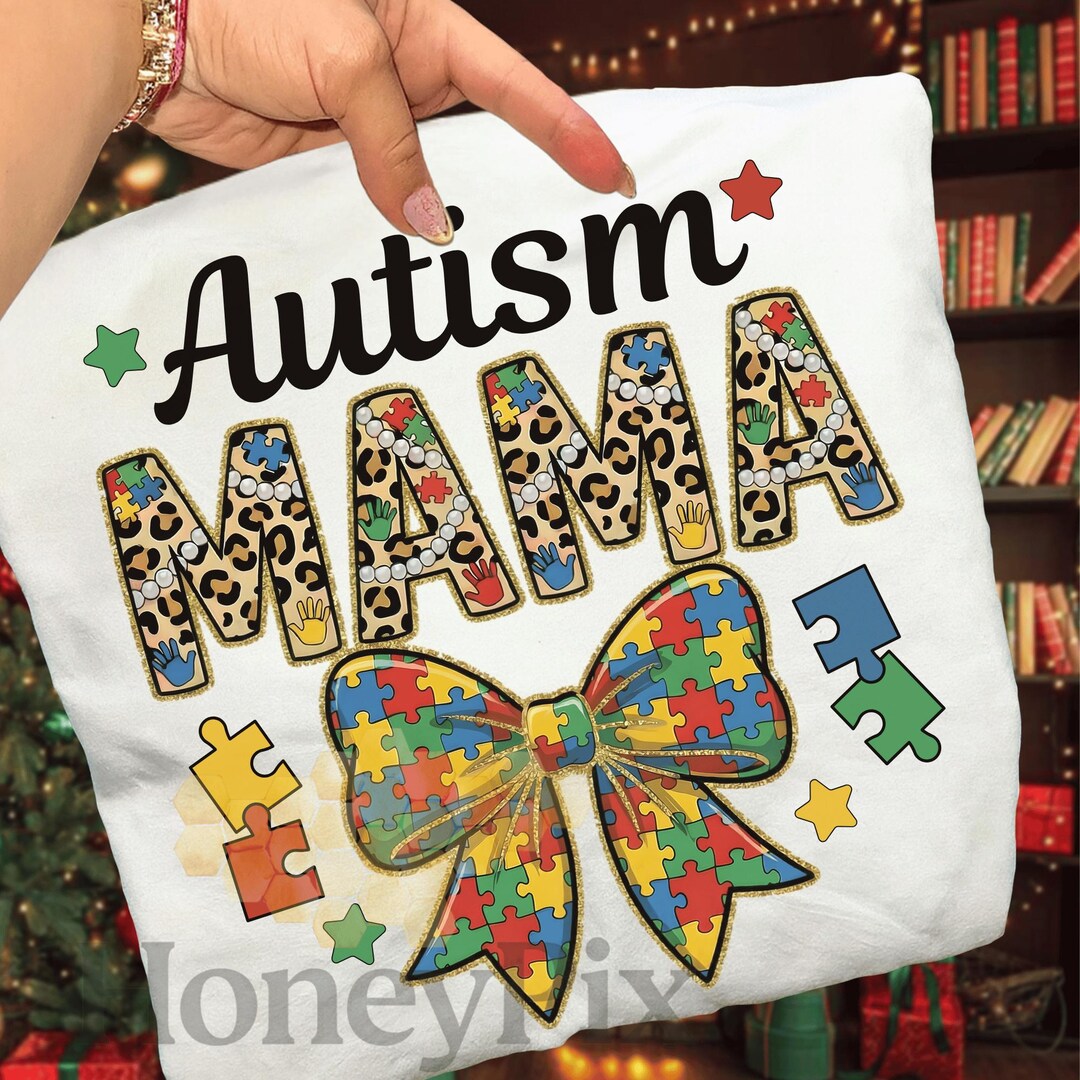 Autism Mama Png, Puzzle Bow Autism Png, Leopard Autism Design Png ...