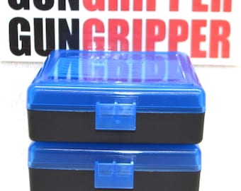 3 x 22 LR Ammo Box Cases 100 Round Flip Top BLUE (GUNGRIPPER.com)