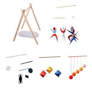 Conjunto móvil Montessori para bebé: Munari, Octaedro, Gobbi, Bailarina