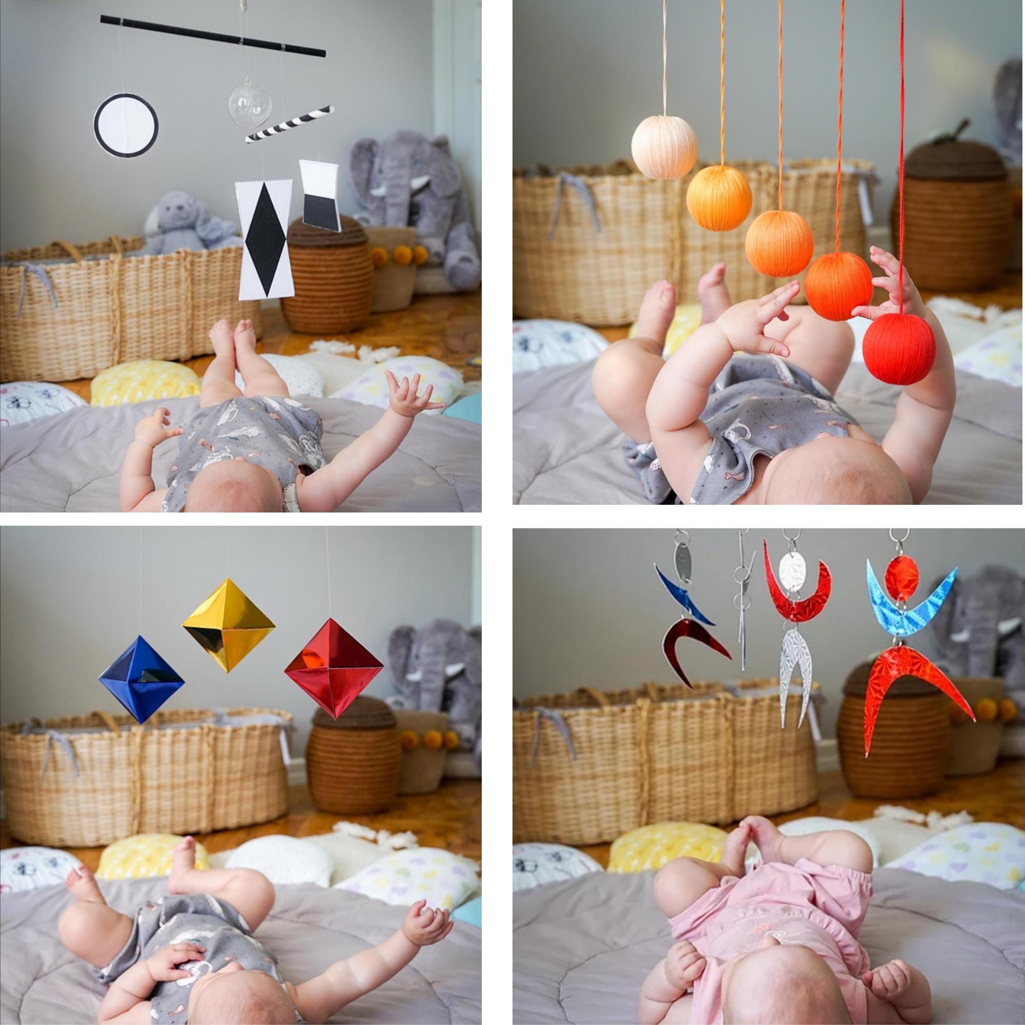 モンテッソーリベビーモビールセット：手作り感覚玩具コレクション
