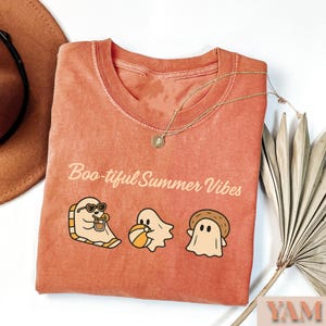 Summerween Ghost Png, Cute Kawaii Spooky Halloween Png, Pastel Ghost Beach Png, Halloween Beach Png, Witchy Summer Png