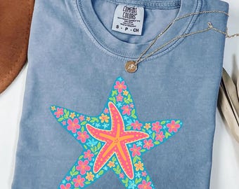 Sommer Seestern Png, Sommerferien Png, Preppy Strand Png, buntes Neon Küsten Hawaii Sommer Png, Strand Png, Sommer Geschenke