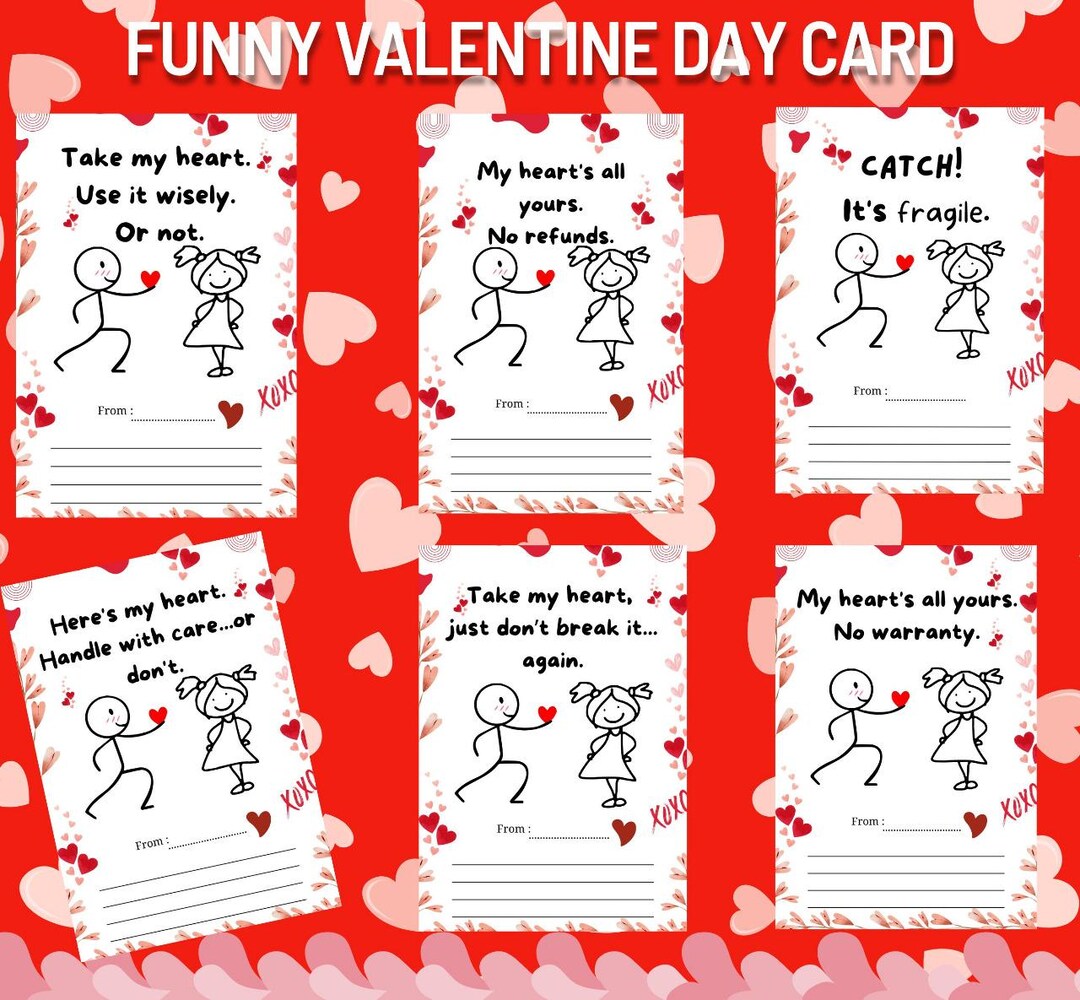 Funny Valentine Card, Kids Valentine's Day Cards, Funny Printable ...