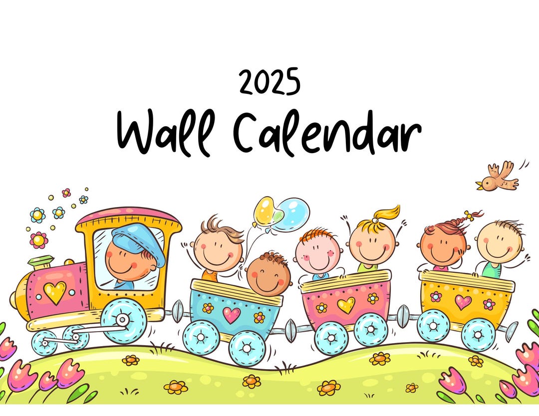 Physical 2025 Calendar Cartoon Children - Etsy