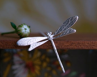 Dragonfly Necklace, Sterling Silver Handmade Dragonfly Pendant