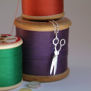 Sterling Silver Scissors Necklace | Sewing Jewellery | Gift for Hairstylist