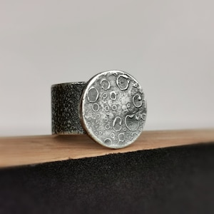 Moon Ring | Silver Luna Band Ring | Full Moon Jewellery | Night Sky Ring | Handmade in UK