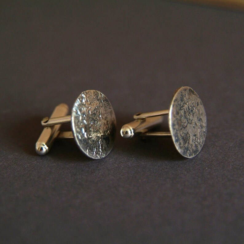 Moon Cufflinks Sterling Silver Full Moon Cufflinks Celestial Cufflinks image 5