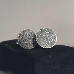 Moon Cufflinks Sterling Silver Full Moon Cufflinks Celestial Cufflinks image 1