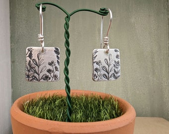 Wildflower Meadow Drop Earrings Handmade in Sterling Silver | Summer Floral Jewellery