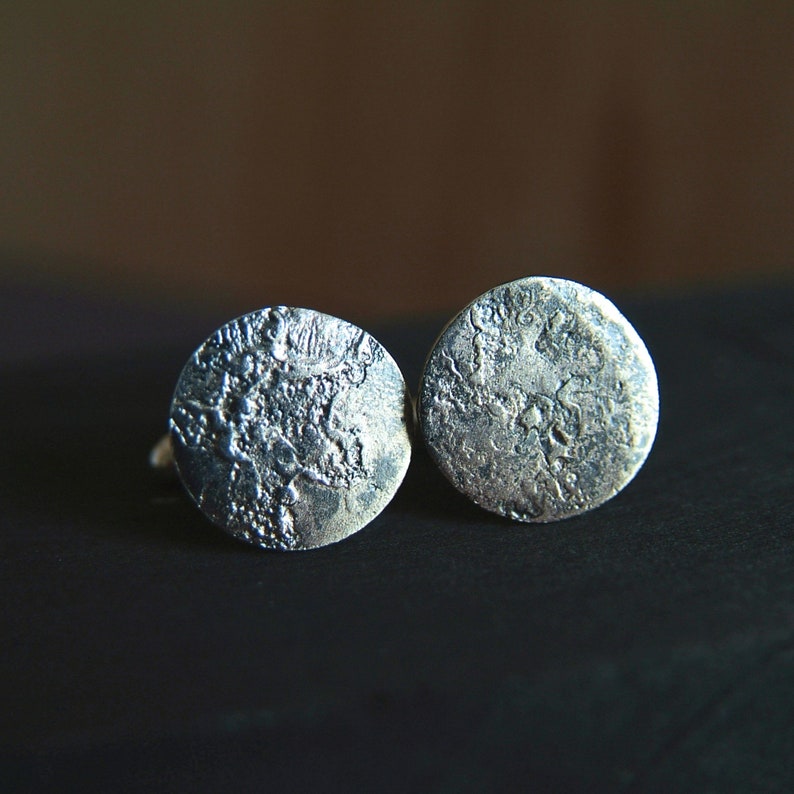Moon Cufflinks Sterling Silver Full Moon Cufflinks Celestial Cufflinks image 6