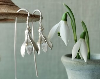 Snowdrop Earrings | Silver Spring Flower Earrings