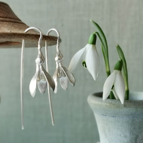 Snowdrop Earrings | Silver Spring Flower Earrings