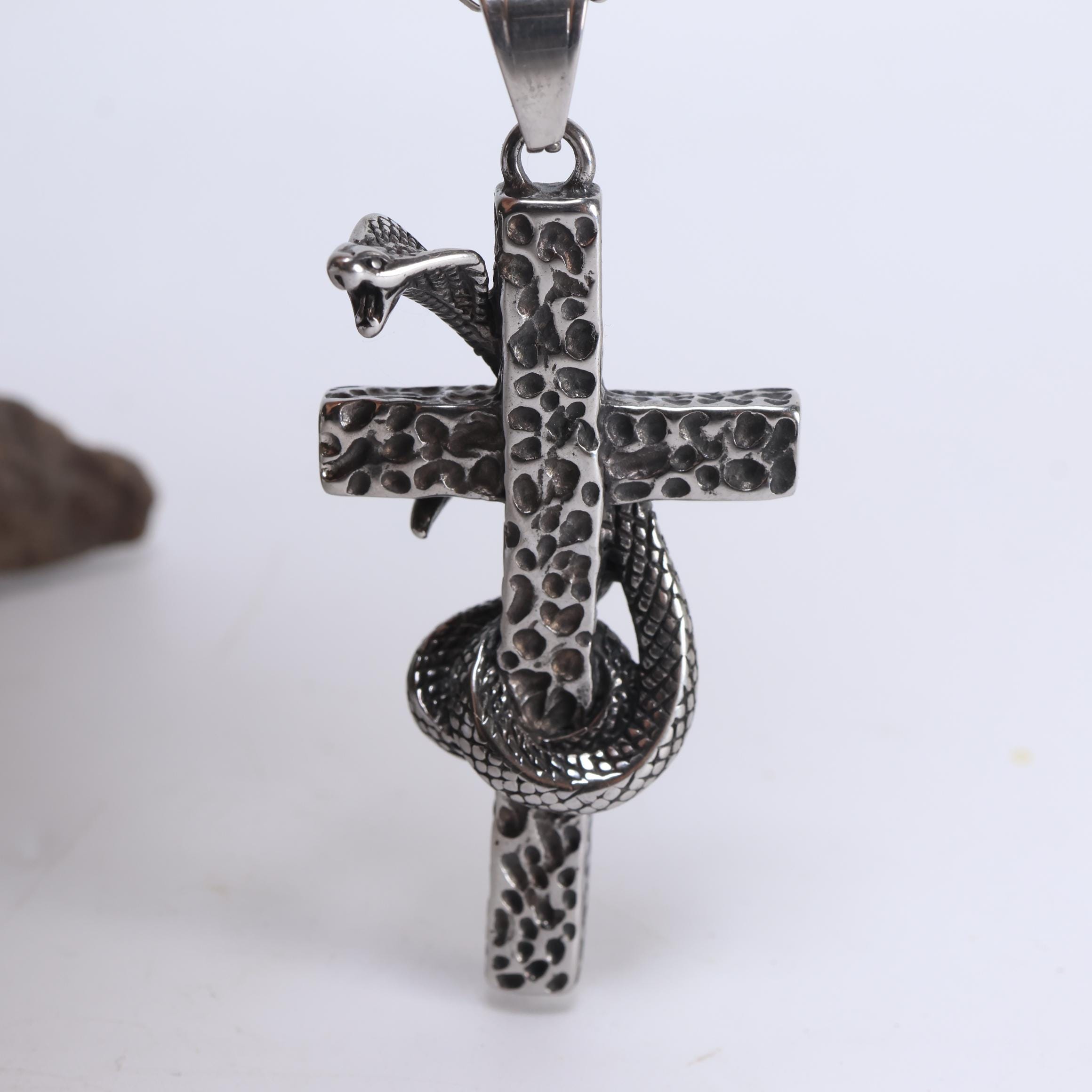 Snake Cross Pendant - Etsy