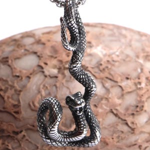 Snake Pendant Necklace,Slithering Serpent Pendant，Stainless Steel Pendant,Snake Pendant,Gift