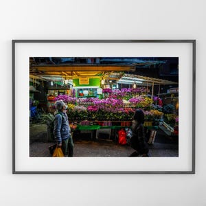 Hong Kong Flower Stall Photo Print: Urban Culture Wall Art