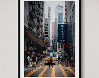 Fotografía callejera de la ciudad de Hong Kong / Arte mural de viajes urbanos