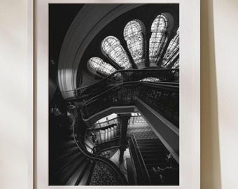Queen Victoria Building Print: Sydney Architecture, Stained Glass Staircase