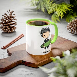 Surfer Boy Mug, Beach Lover Gift, Surfboard Coffee Cup, Ocean Theme Tea Mug, Surfing Enthusiast Gift, Summer Vibes Drinkware