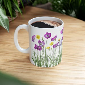 Floral Delight Ceramic Mug, Coffee Lover Gift, Botanical Mug, Tea Mug, Spring Decor, Flower Mug, Perfect for Gardeners