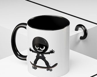Skateboarder Mug - Crazy Skater Design, Novelty Coffee Cup