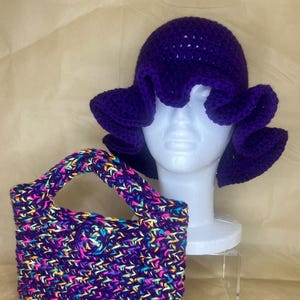Crochet Bucket Hat and Handbag Set Handmaid Crochet Hat and bag Set Hat and Matching Bag