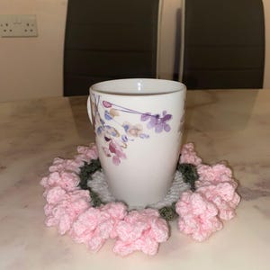 Handmade Crochet Flower Pot Coaster Set (x4)