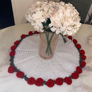 Handmade Crochet Rose Bouquet Blanket