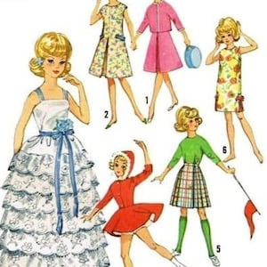 Vintage Doll Clothes Sewing Pattern PDF | 11.5 Inch Doll Wardrobe Retro Outfit
