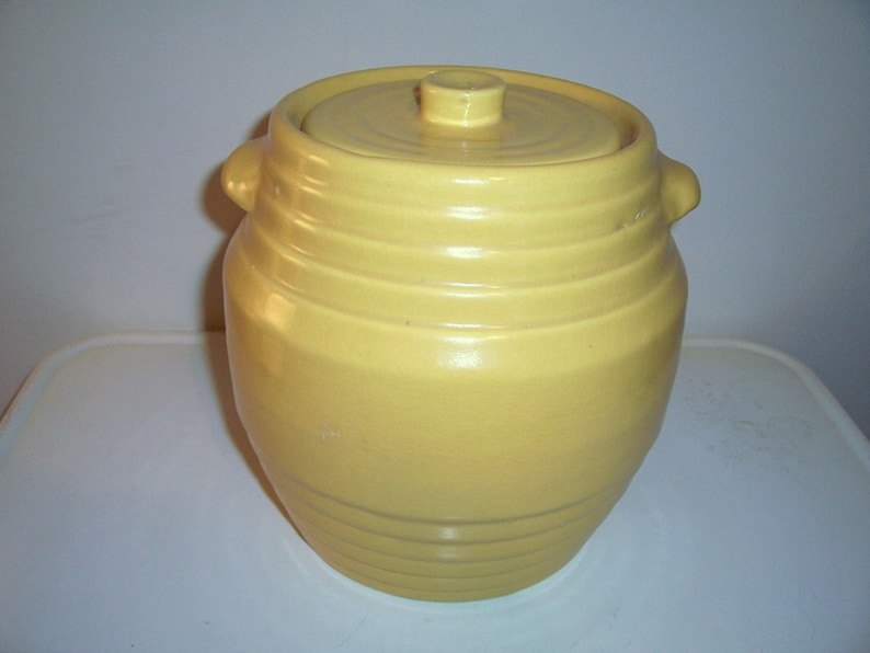 Vintage Pfaltzgraff pottery yellow Cookie Jar Etsy
