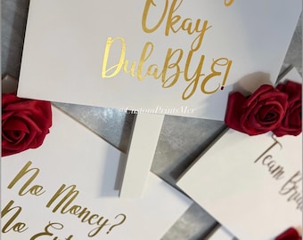 Personalised Bridesmaid Money Gate Signs | Asian Wedding Shagun, Joota Chupai Props